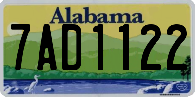 AL license plate 7AD1122