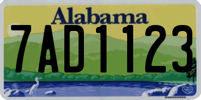 AL license plate 7AD1123