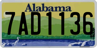AL license plate 7AD1136