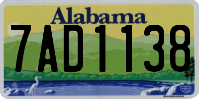 AL license plate 7AD1138