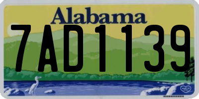 AL license plate 7AD1139