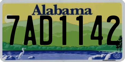 AL license plate 7AD1142
