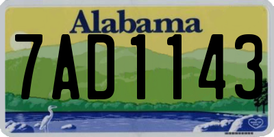 AL license plate 7AD1143