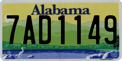 AL license plate 7AD1149