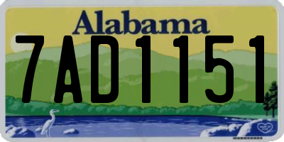 AL license plate 7AD1151