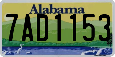 AL license plate 7AD1153