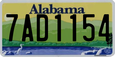 AL license plate 7AD1154