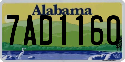 AL license plate 7AD1160