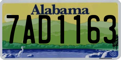 AL license plate 7AD1163