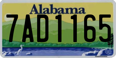 AL license plate 7AD1165