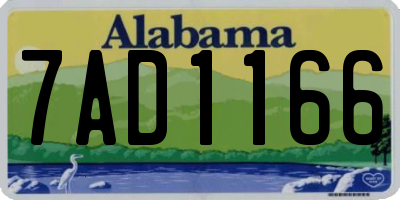 AL license plate 7AD1166