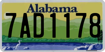 AL license plate 7AD1178