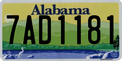 AL license plate 7AD1181