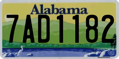 AL license plate 7AD1182