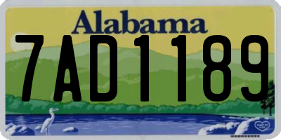 AL license plate 7AD1189