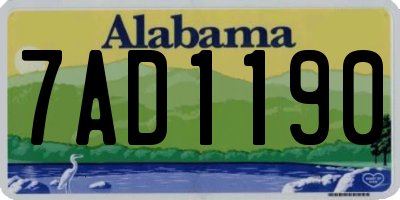 AL license plate 7AD1190