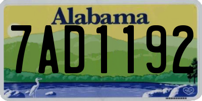 AL license plate 7AD1192
