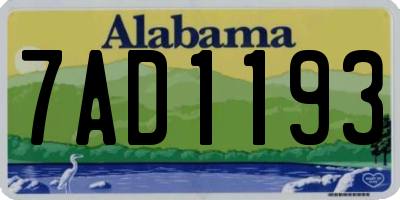 AL license plate 7AD1193