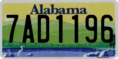 AL license plate 7AD1196