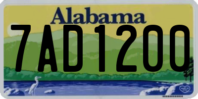 AL license plate 7AD1200