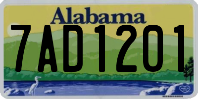 AL license plate 7AD1201