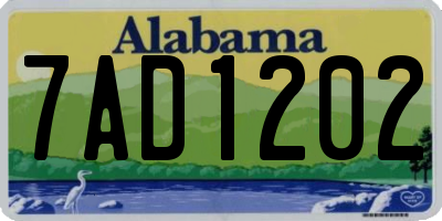 AL license plate 7AD1202