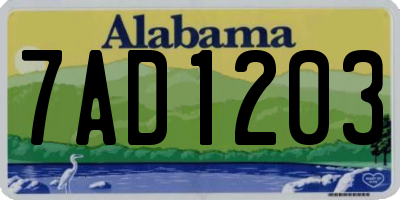 AL license plate 7AD1203