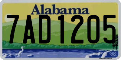 AL license plate 7AD1205