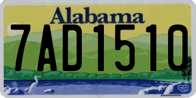 AL license plate 7AD1510