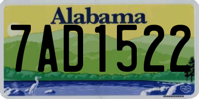 AL license plate 7AD1522