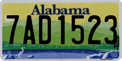 AL license plate 7AD1523