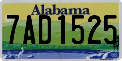 AL license plate 7AD1525