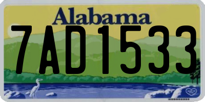 AL license plate 7AD1533