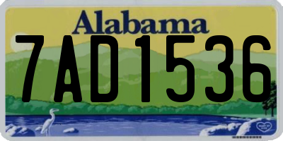 AL license plate 7AD1536