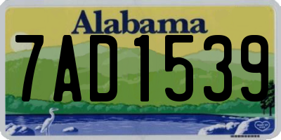 AL license plate 7AD1539