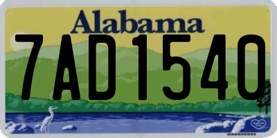 AL license plate 7AD1540