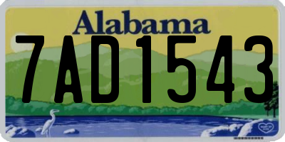 AL license plate 7AD1543