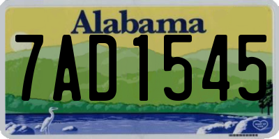 AL license plate 7AD1545