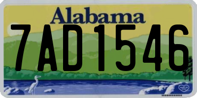 AL license plate 7AD1546