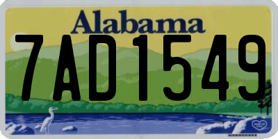 AL license plate 7AD1549