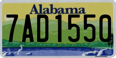 AL license plate 7AD1550