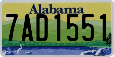 AL license plate 7AD1551