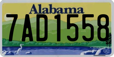 AL license plate 7AD1558