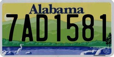 AL license plate 7AD1581