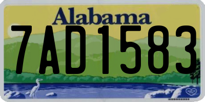 AL license plate 7AD1583
