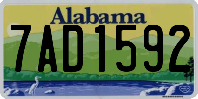 AL license plate 7AD1592
