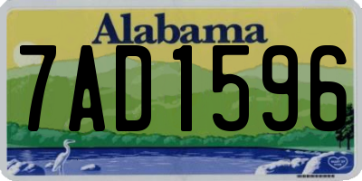 AL license plate 7AD1596