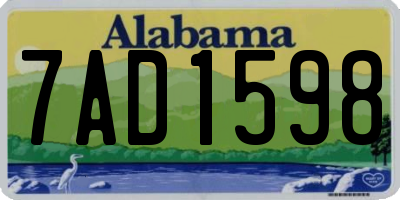 AL license plate 7AD1598