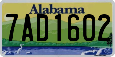 AL license plate 7AD1602