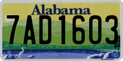 AL license plate 7AD1603